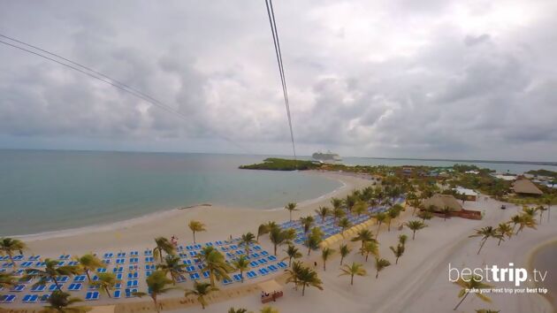 Zipline Over the Ocean On This Cruise Line Private Island